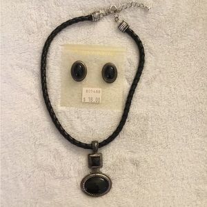 Black Stone Costume Jewelry Set